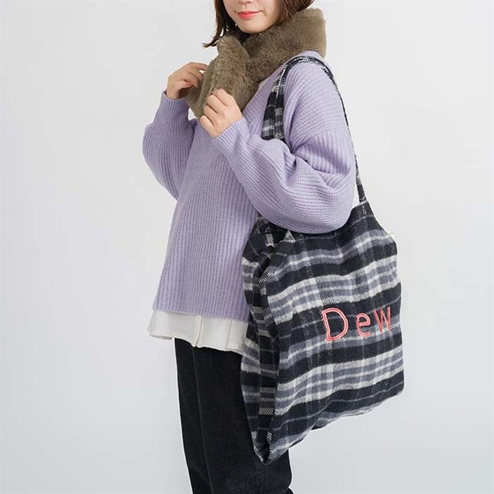 【jou jou lier】起毛仕切りロゴトートバッグ