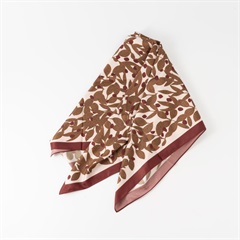 【jou jou lier】ツイルプリントスカーフ 大判(03ブラウン)
