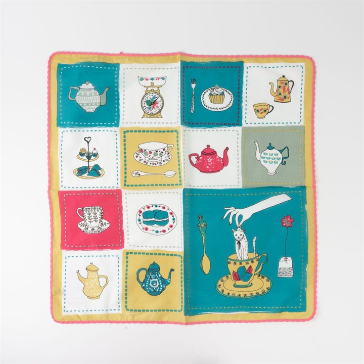 【KILKI】53cmハンカチ アフタヌーンティー