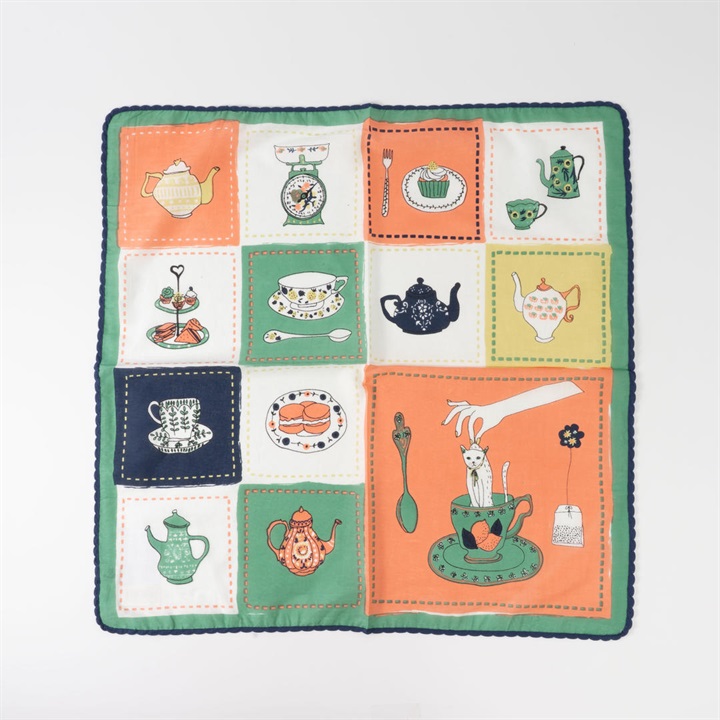 【KILKI】53cmハンカチ アフタヌーンティー