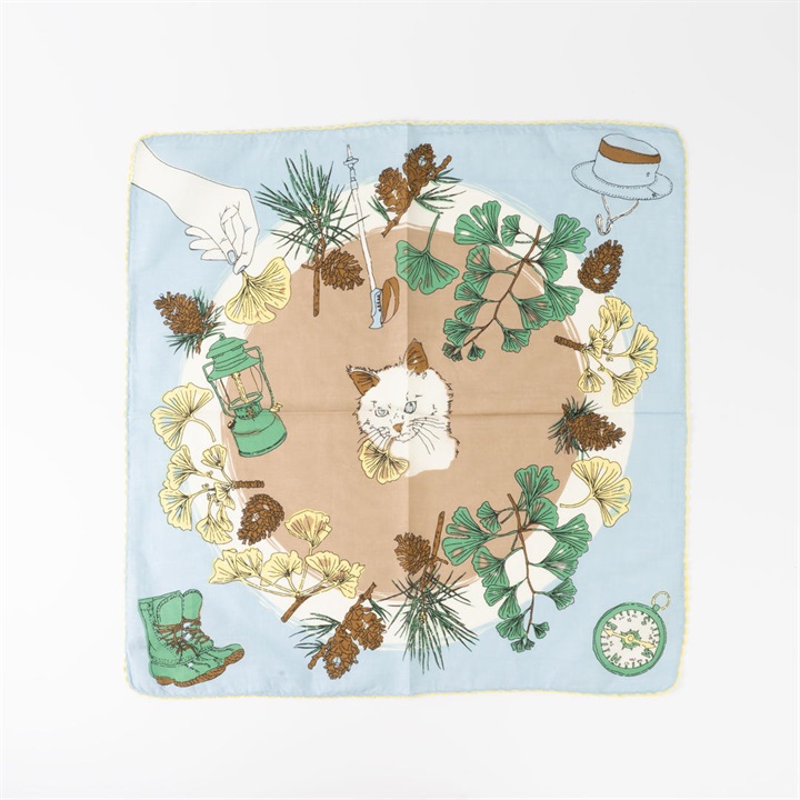 【KILKI】53cmハンカチ オータムキャット