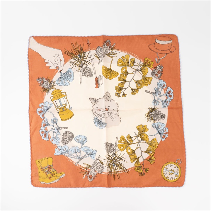 【KILKI】53cmハンカチ オータムキャット