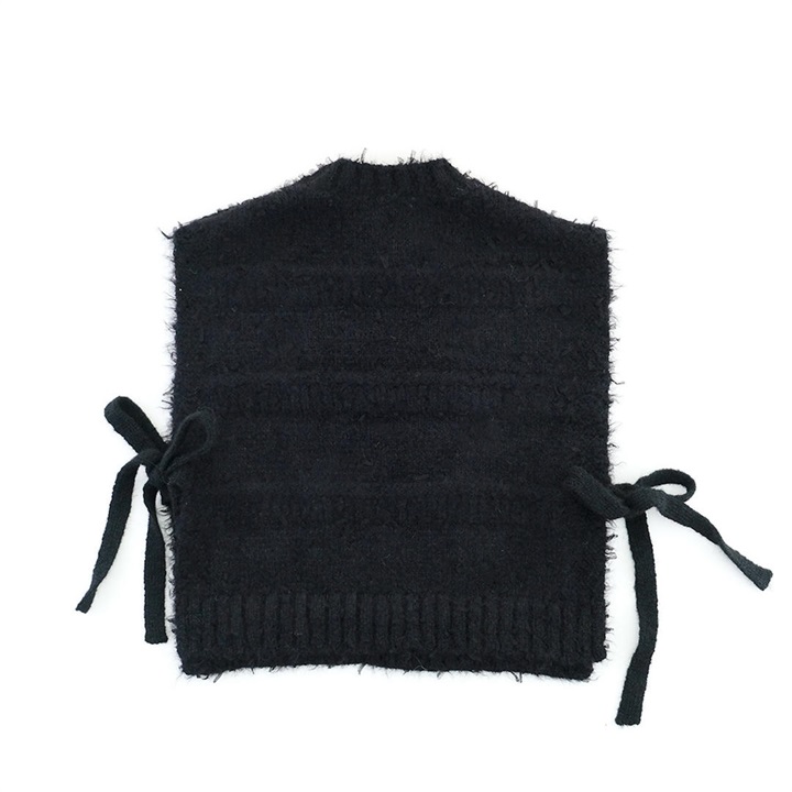 【shesay】ツイード調に仕上げたリボンヤーンのニットベスト