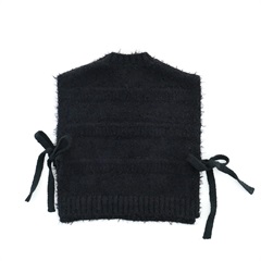 【shesay】ツイード調に仕上げたリボンヤーンのニットベスト(BK)