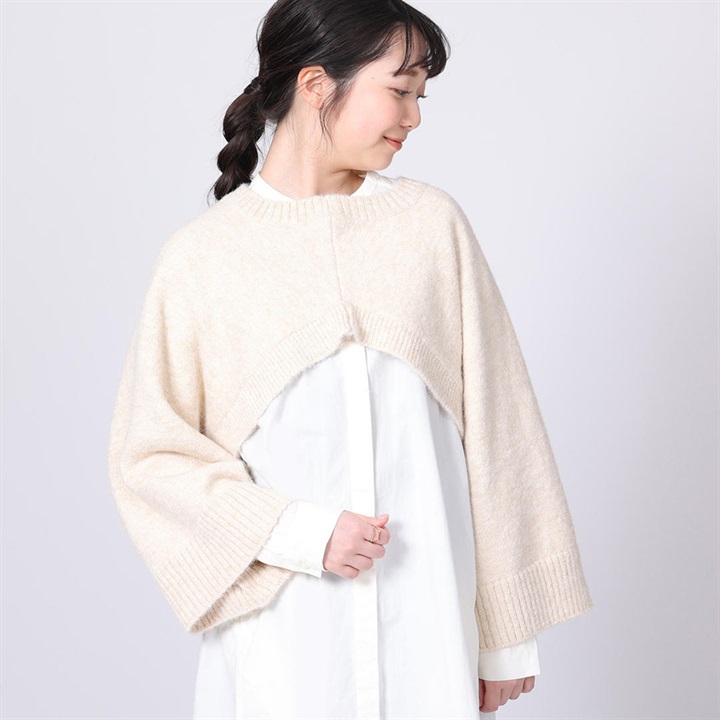 【shesay】リューズニット ショート丈トップスにもなる2WAYベスト