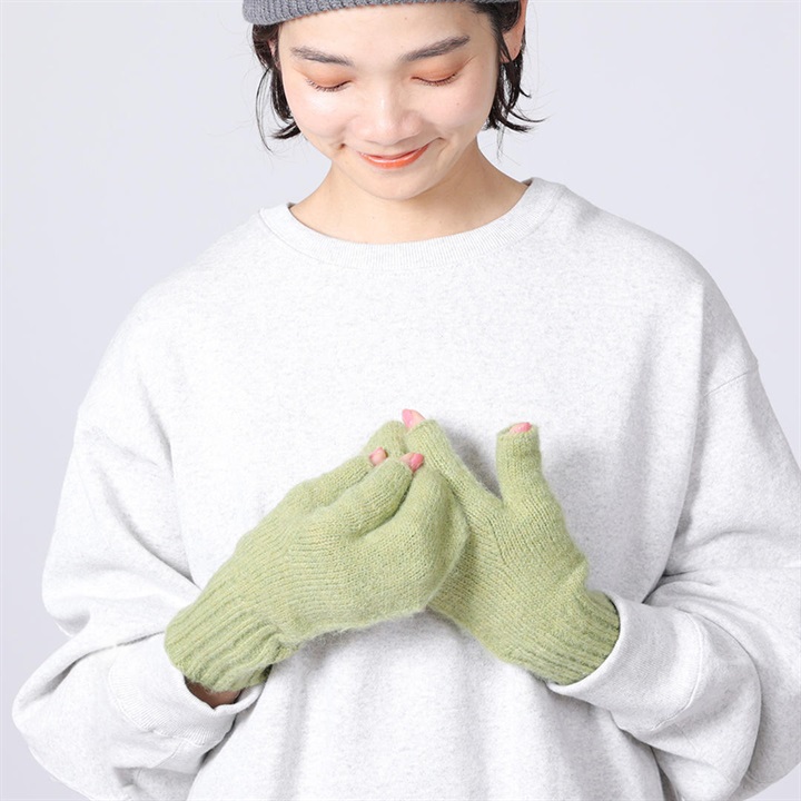 【shesay】リューズニット ふわふわな見た目が可愛い3本指のミトン