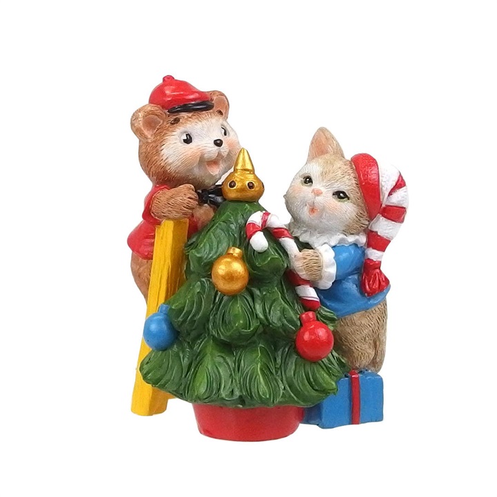 ビンテージアニマルクリスマスデコレーションオブジェ