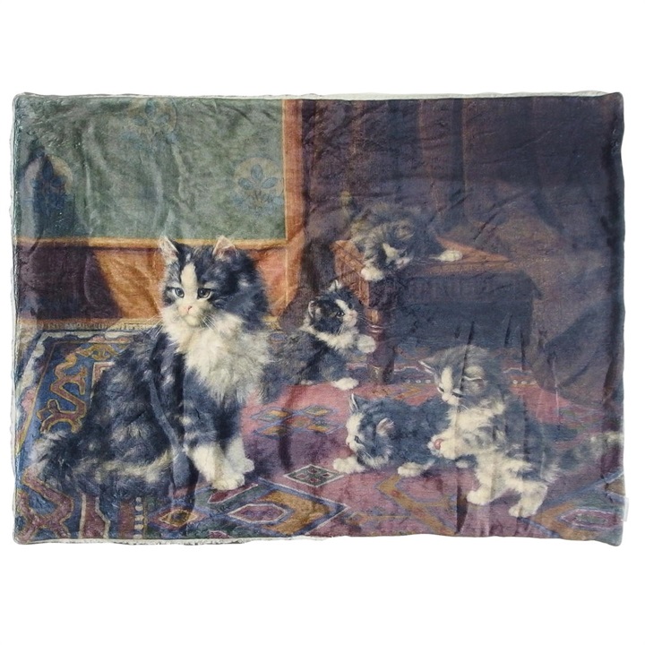 フランネルボアブランケット ヴィンテージキャット