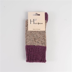 【HFOOTWEAR】NEPウール・シルク混ソックス A(VIOLET/TAUPE)