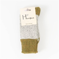 【HFOOTWEAR】NEPウール・シルク混ソックス A(OLIVE/OFF)