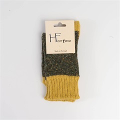 【HFOOTWEAR】NEPウール・シルク混ソックス A(MUSTARD/KAKI)