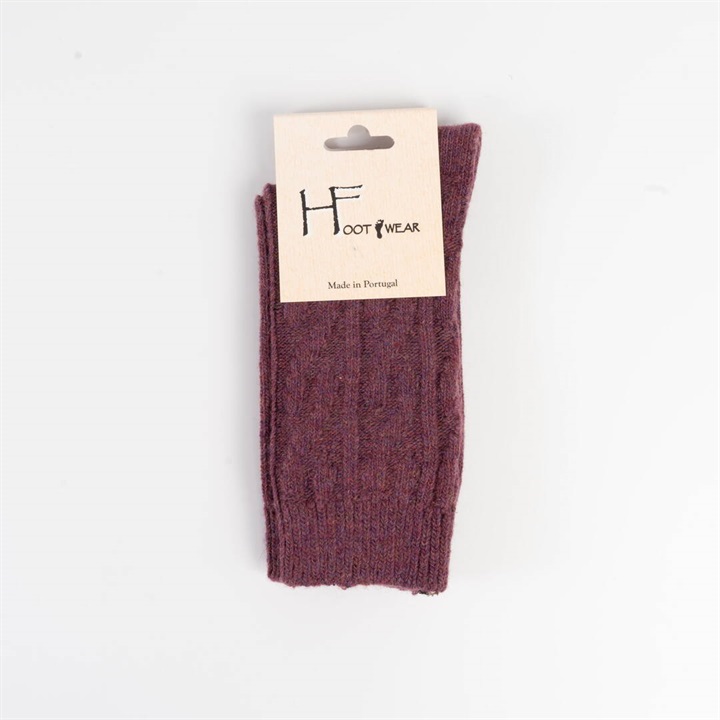 【HFOOTWEAR】CABLEウール混ソックス