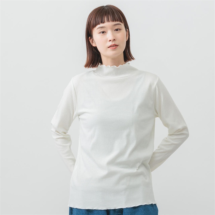 【M.M.O】メロウハイネック 長袖リブTシャツ