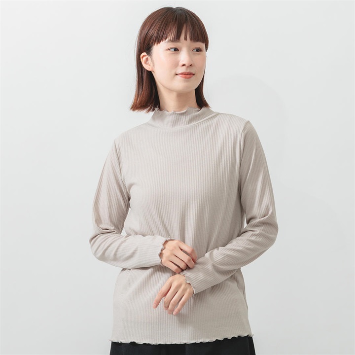 【M.M.O】メロウハイネック 長袖リブTシャツ