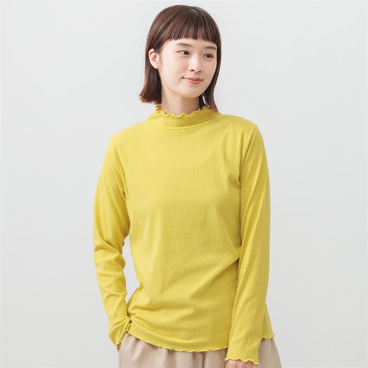 【M.M.O】メロウハイネック 長袖リブTシャツ