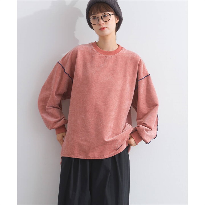 【Lupilien】スラブベロア 長袖メロウスウェット