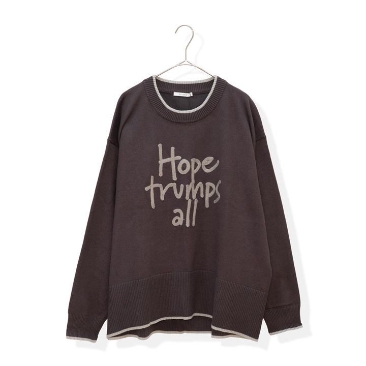 【le colis】スウェットライク 長袖ニットプルオーバー