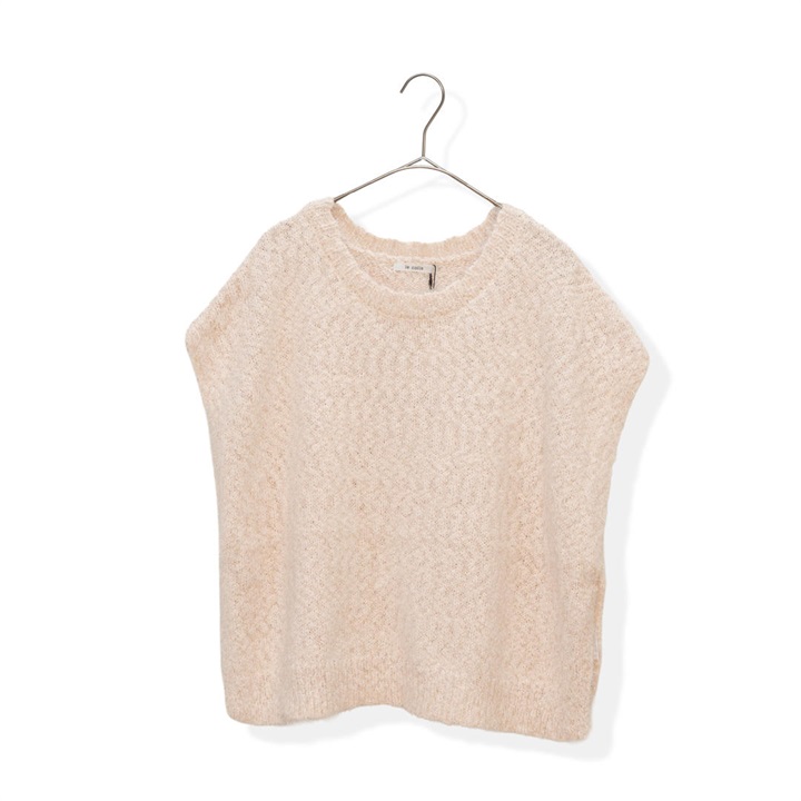 【le colis】ポンポンスラブ×フェザー ニットベスト