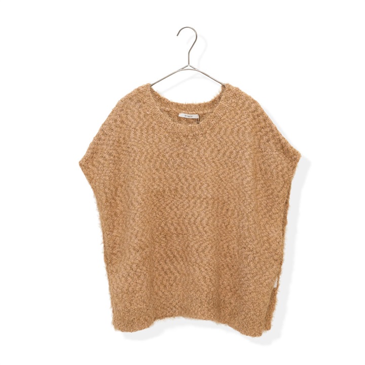 【le colis】ポンポンスラブ×フェザー ニットベスト