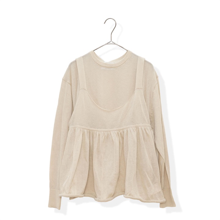 【AUG】シアーニット 長袖レイヤードアンサンブル