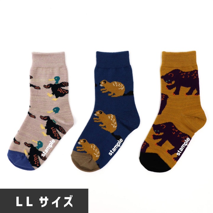 【stample】とことこアニマル クルーソックス3P