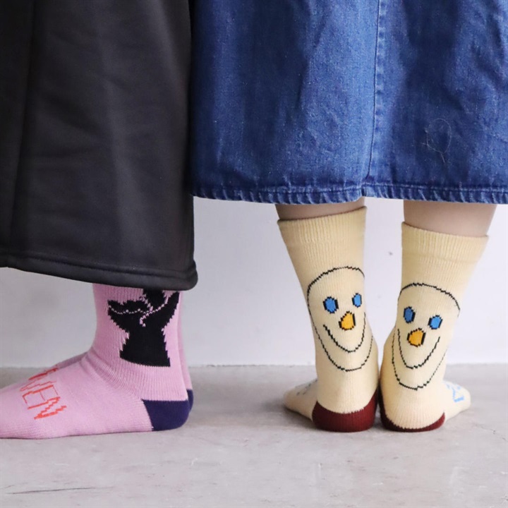 【KIVISDOU】No deep meaning. ローゲージ クルーソックス 2P