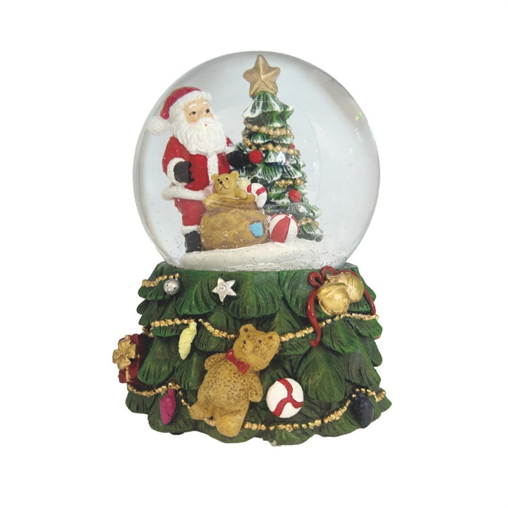 LEDクリスマスミュージックスノードーム サンタ