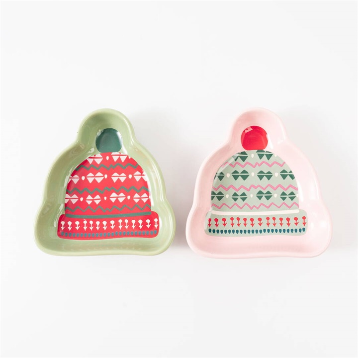 ポンポン帽子ミニプレート2個セット