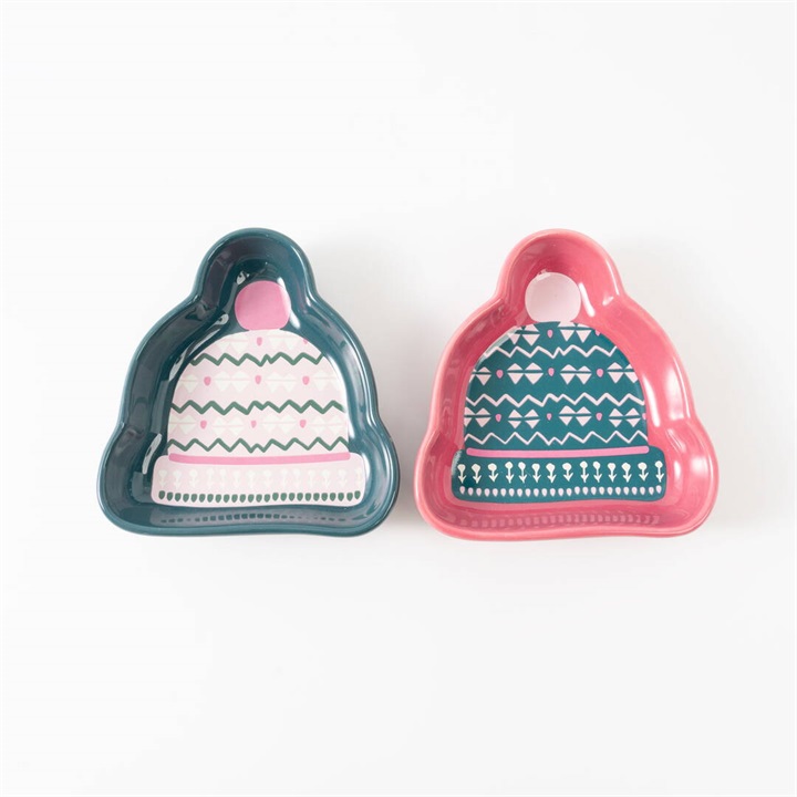 ポンポン帽子ミニプレート2個セット