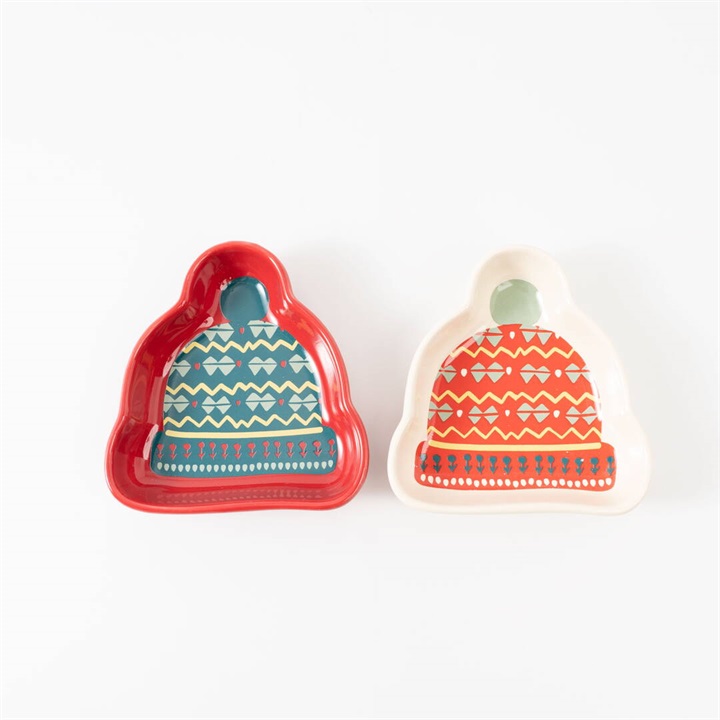 ポンポン帽子ミニプレート2個セット