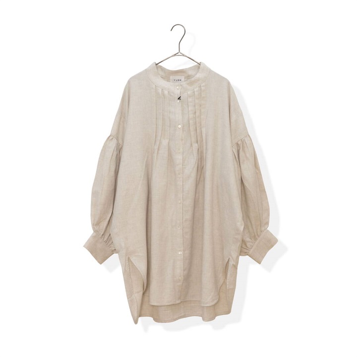 【YURK Geniet van】前開き長袖ハイネックチュニック