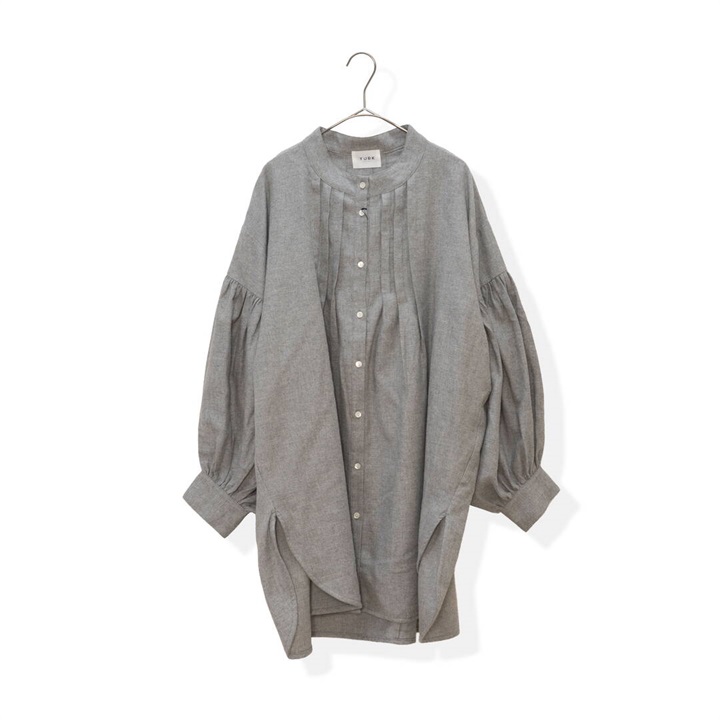 【YURK Geniet van】前開き長袖ハイネックチュニック