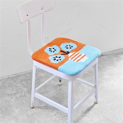 【ANDPACKABLE(R)】フィオーレコットンガンタフトチェアパッド(OR)