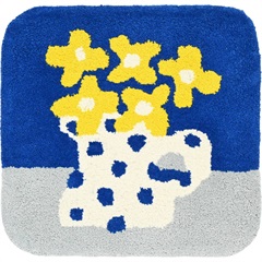 【ANDPACKABLE(R)】フィオーレコットンガンタフトチェアパッド(BL)