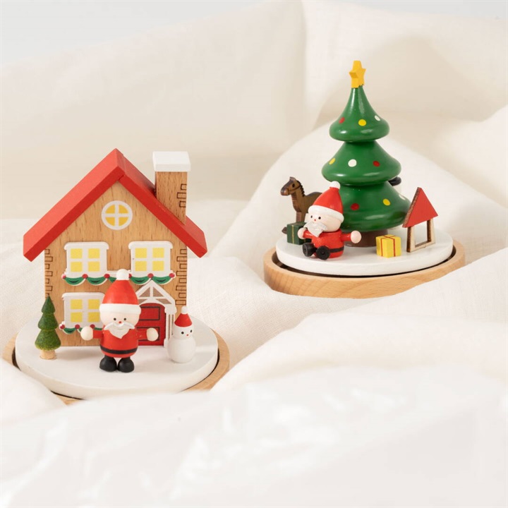 木製オルゴール 手巻き