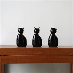 【HERE by DETAIL】ガラスオブジェ CAT(Black)