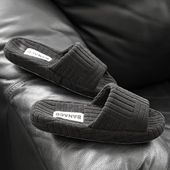 【BANACO】VIVID TERRY ROOM SLIPPER M／L(ブラックM)