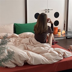 【DayDreamer】ウォッシュドコットン寝具4点カバーセット ローレンストライプ ダブル(ダブル)