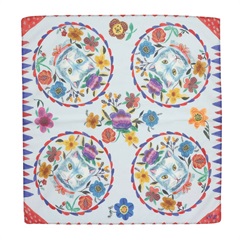 【Nathalie Lete】Handkerchief 51135(Blue cat)