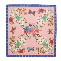 【Nathalie Lete】Handkerchief 51135(Lucky cat)