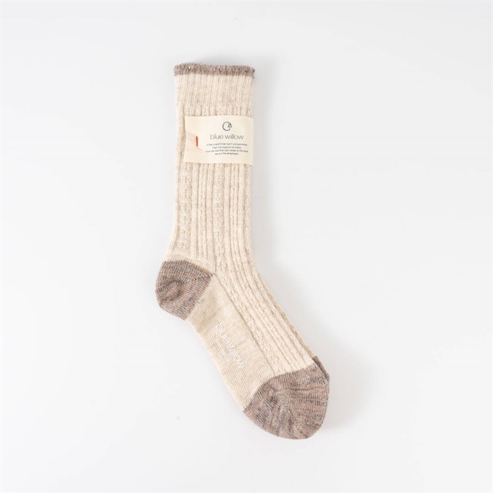 【blue willow】シェットランドウールリネンソックス
