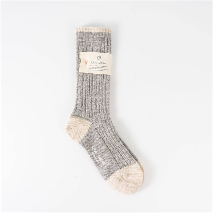 【blue willow】シェットランドウールリネンソックス