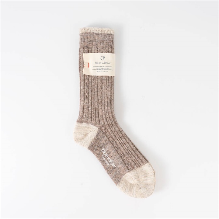【blue willow】シェットランドウールリネンソックス
