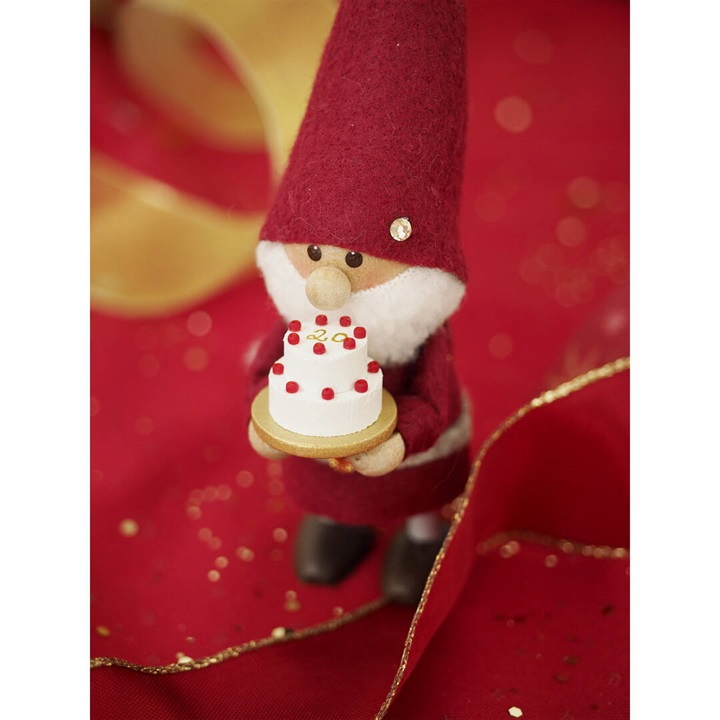 【ノルディカニッセ】ケーキを持ったサンタのオブジェ 20th celebration