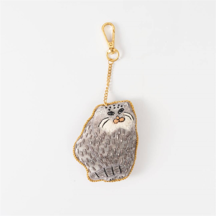 【artipur COTTAGE】ザリ刺繍キーホルダー マルネコ