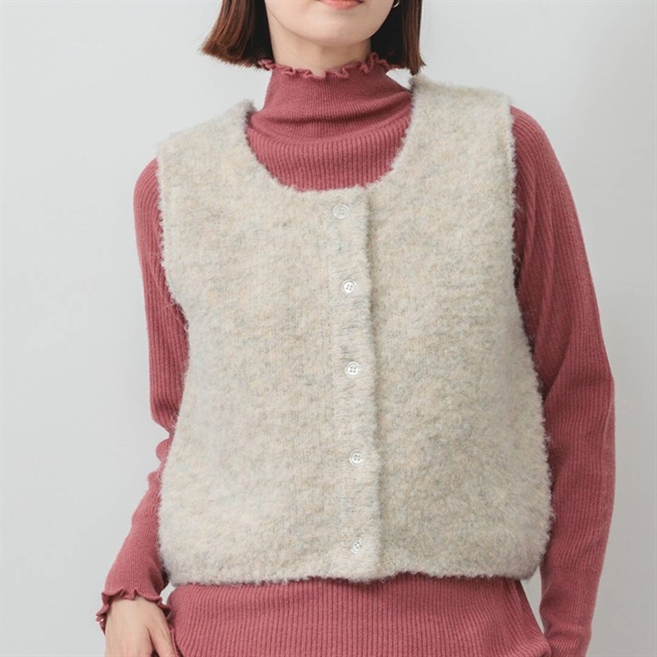 【M.M.O】前開きニットベスト