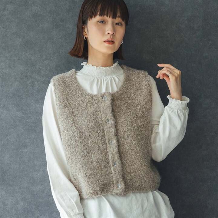 【M.M.O】前開きニットベスト