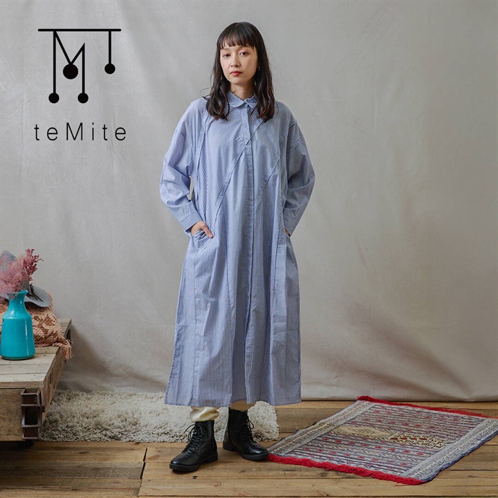 【teMite】シャツワンピース