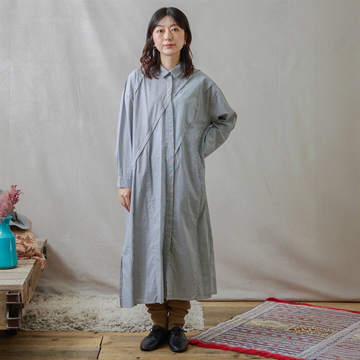 【teMite】シャツワンピース