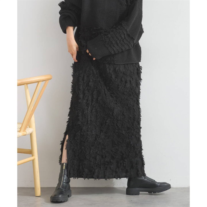 【Lupilien】フリンジニット ストレートスカート